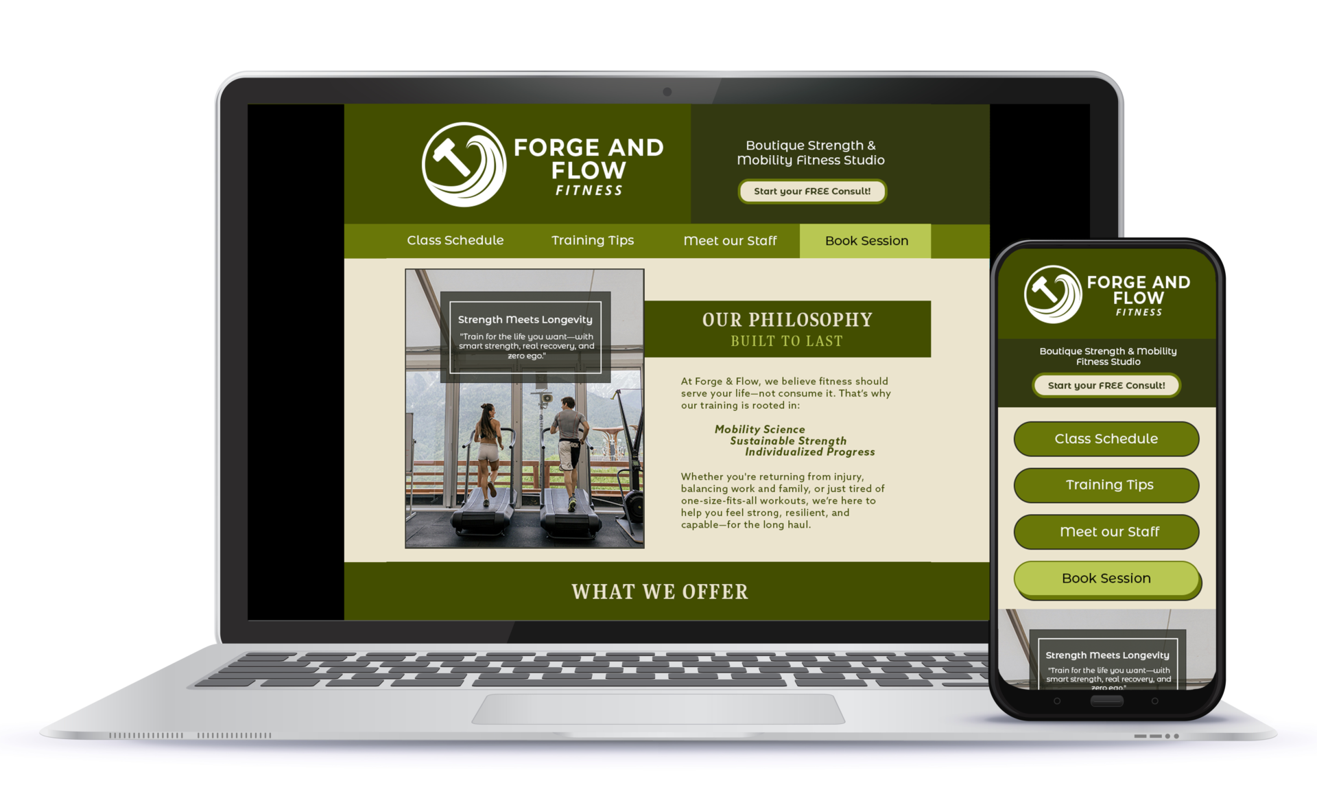 website digital mockup f&f